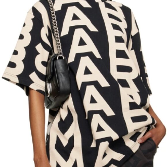 NEW! Marc Jacobs The Monogram Big Tee -Unisex -BLACK/IVORY - Picture 1 of 10